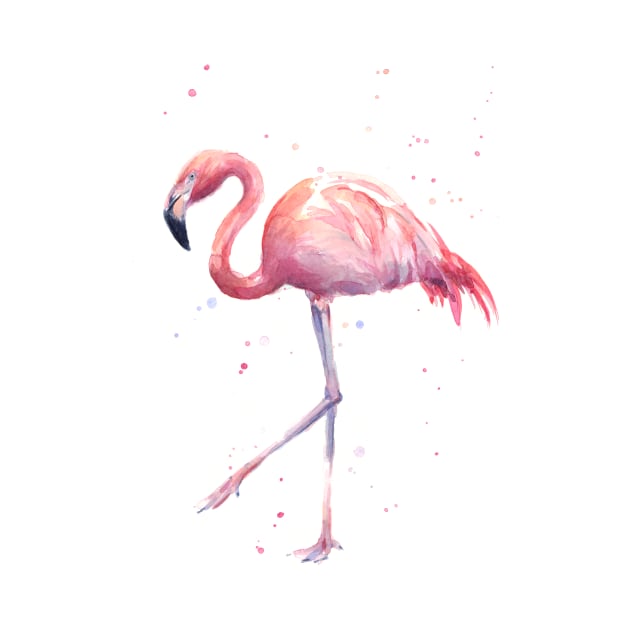 Flamingo Watercolor by Olechka