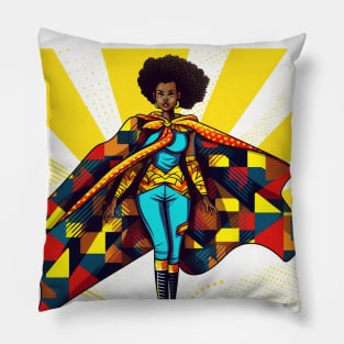 African Queen, Afro Superhero, Female Warrior, Black History Pillow