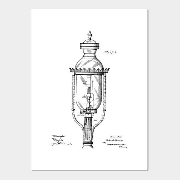 Incandescent Street Light Vintage Patent Hand Drawing