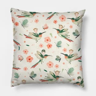 Hummingbird scouts (cream) Pillow