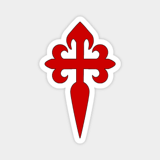 Cross of Saint James Santiago Red Cross in white background Magnet