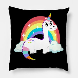 Unicorn Dinosaur and a Rainbow Pillow