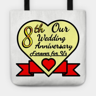 8th wedding anniversary Tote