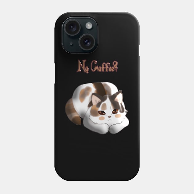 Coffee Hungry Calico Kitty With Begging Eyes Phone Case by Cattingthere