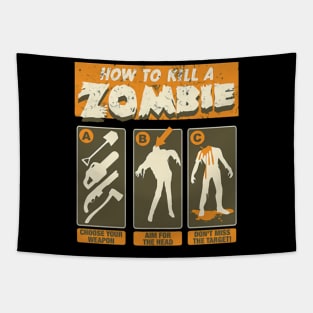 Instruction How to Kill A Zombie Illustration Tapestry