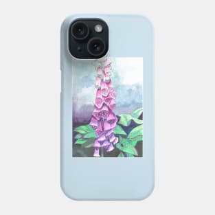 Foxglove watercolour flower painting Phone Case