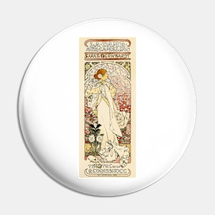 SARAH BERNHARDT Paris Theater Poster Art Nouveau by Alphonse Mucha Pin