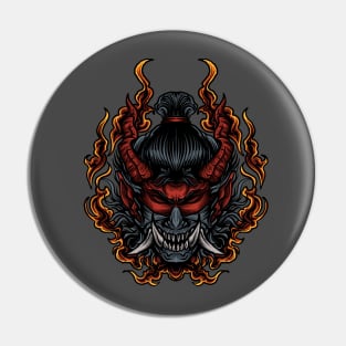 Oni Fire Devil Head Pin