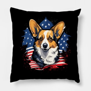 Patriotic Corgi Pillow