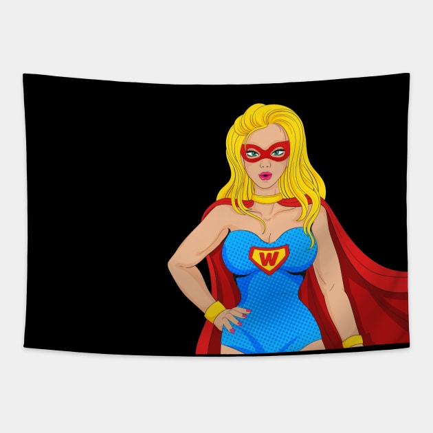 Super Hero Woman Tapestry by Mako Design 