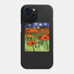 NIGHTIME POPPY FIELD VAN GOGH STYLE Phone Case