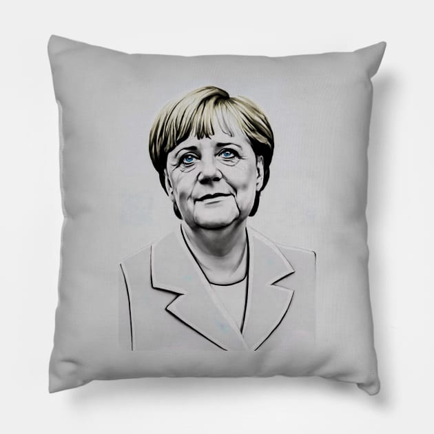 Angela Merkel Pillow by Sobalvarro