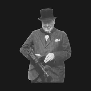 Winston Churchill Holding A Machine Gun T-Shirt