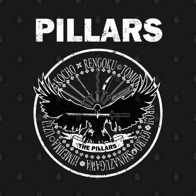 DEMON SLAYER: THE PILLARS LOGO (BLACK) GRUNGE STYLE by FunGangStore