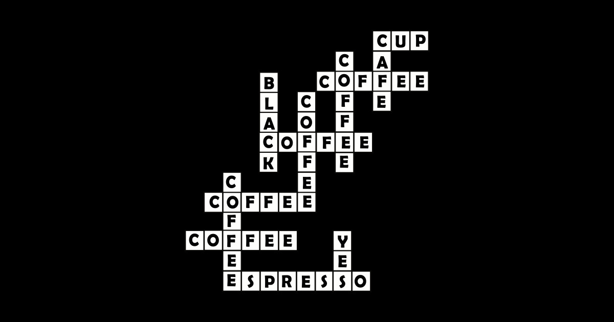 Coffee Crossword Puzzle Coffee Sticker TeePublic