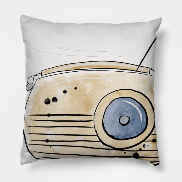 Listen to the radio Pillow by Flaxenart