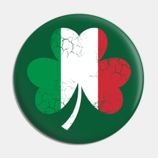 Irish Italian Flag Shamrock Heritage St Patrick's Day Pin