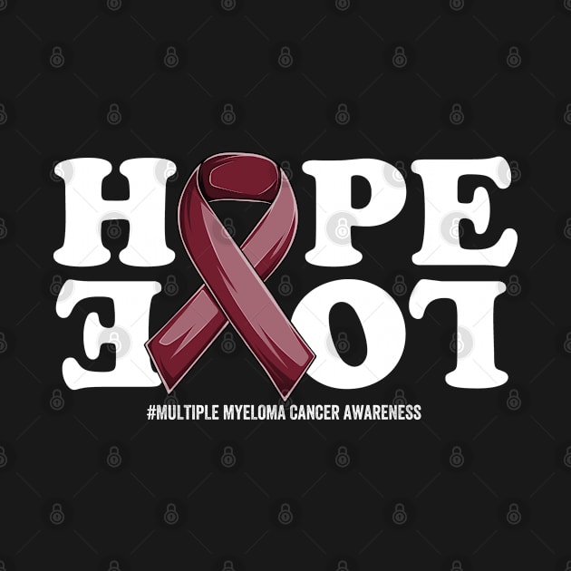 Multiple myeloma Cancer Support | Burgundy Ribbon Support Multiple myeloma Cancer awareness by OldyArt