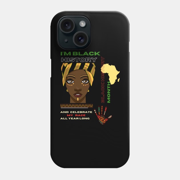 Black history month cute graphic design artwork Phone Case by Nasromaystro