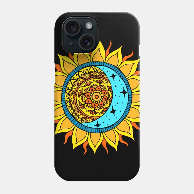 Sun and Moon Mandala Phone Case by julieerindesigns