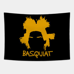 basquiat yellow Tapestry