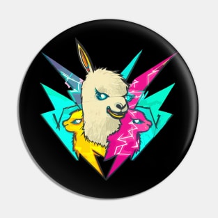 Street art graffiti colorful thunder llamas Pin