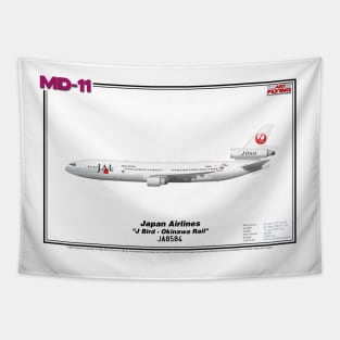 McDonnell Douglas MD-11 - Japan Airlines "J Bird - Okinawa Rail" (Art Print) Tapestry