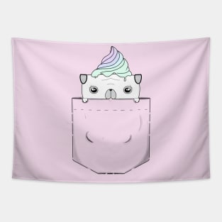 Pocket Pug Ice Cream Tapestry