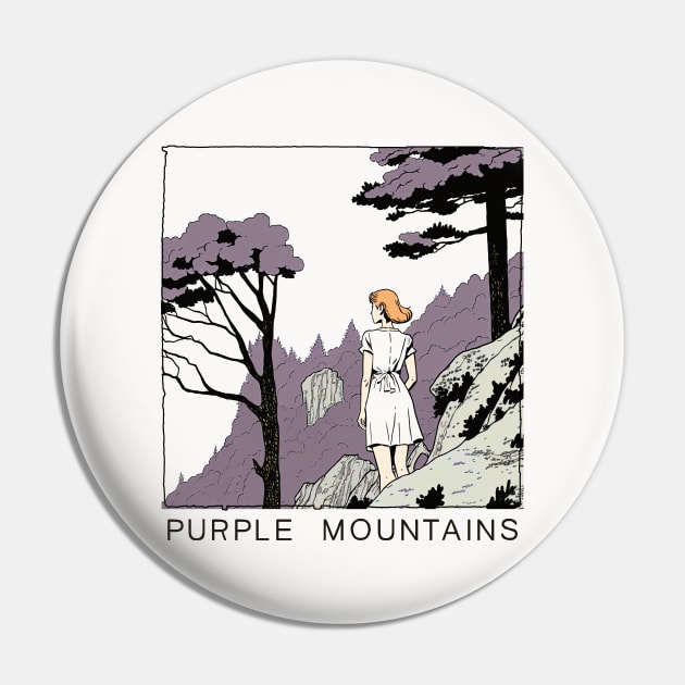 Purple Mountains  -- Original Fan Artwork Design Pin by unknown_pleasures