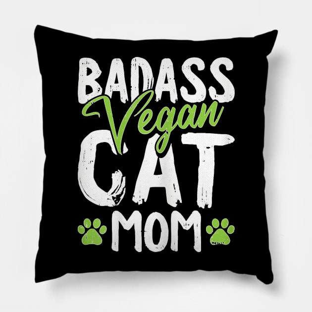 Egan Cat Mom Mothers Day Badass Mama Paw Print Kitten Lover Pillow by Mum and dogs