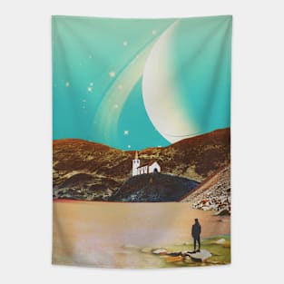 By The Lake - Space Aesthetic, Retro Futurism, Sci-Fi Tapestry