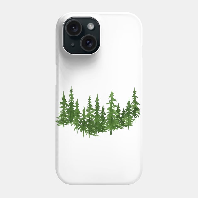 Watercolor pine trees Phone Case by foxeyedaisy