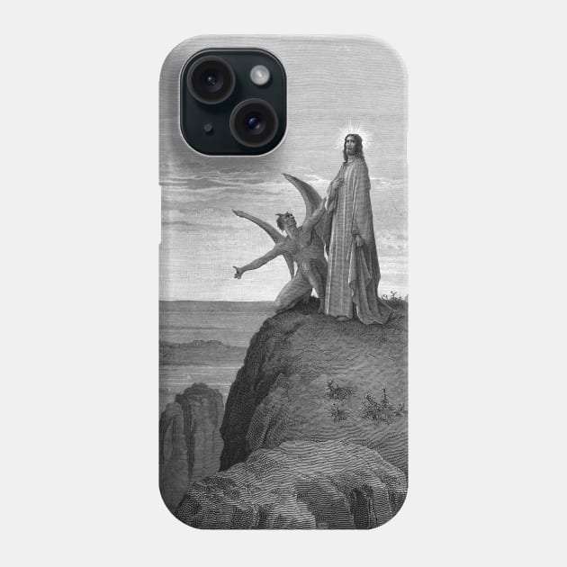 High Res Gustave Doré The Temptation of Christ 1866 Phone Case by tiokvadrat