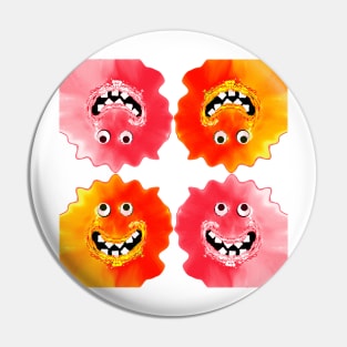 Slime Jelly Monster Emoji Pixel Smiling Face Pin