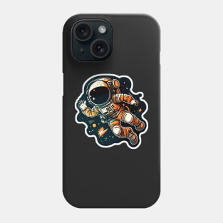 Blue Cartoon Astronaut Sticker Phone Case