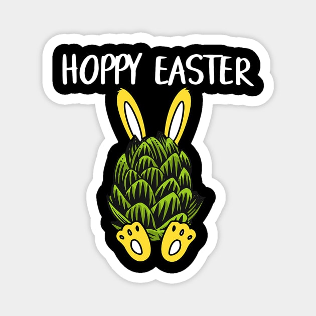 Hoppy Easter Beer Hops Bunny Rabbit Funny Cheerful Greeting Magnet by omorihisoka