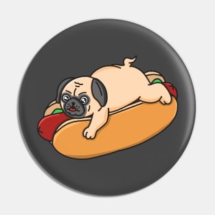 Hot Dog Pug Dog Pin