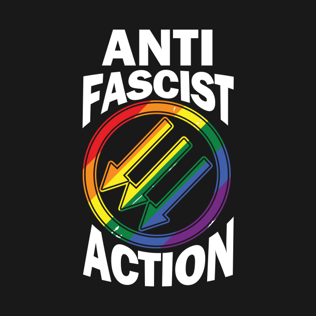 Pround LGBT Anti Fascist Action Gift Antifa Logo by Lones Eiless