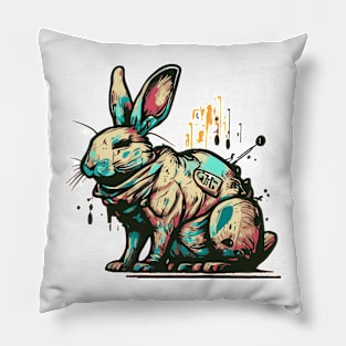 Graffiti Style Rabbit Pillow