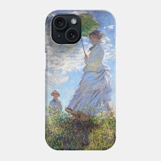 Woman with a Parasol, Madame Monet and Her Son (1875) Phone Case