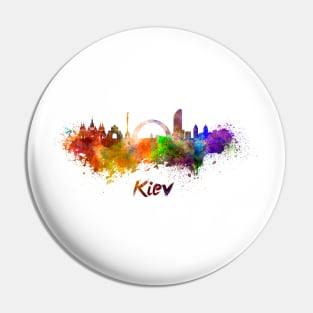 Kiev skyline in watercolor Pin