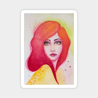 Watercolour portrait of a girl Magnet