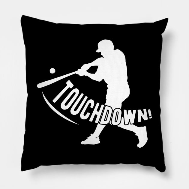 Baseball Player - Touchdown! Pillow by KC Happy Shop