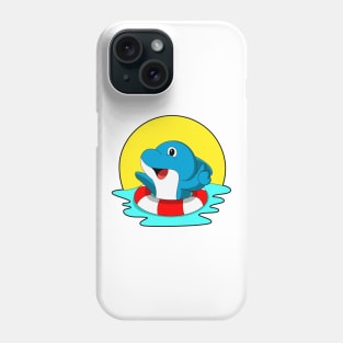 Dolphin at Swimming with Swim ring Phone Case