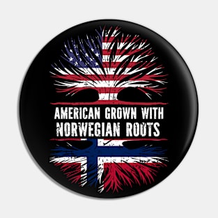 American Grown with Norwegian Roots USA Flag Pin