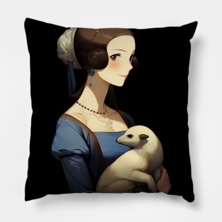 Lady with an Ermine - Anime Wallpaper Pillow