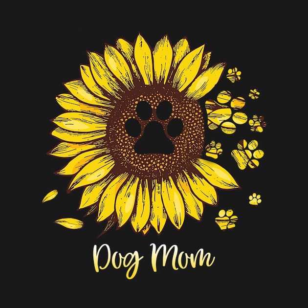 Dog Mom Shirt Tees for Women Letter Print Dog Lover Tees Sunflower Casual Short Sleeve Mom Gift Tops by Cheridle12