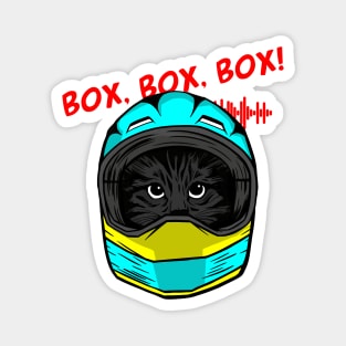 funny cat driver – Box, box, box! (Nando) Magnet