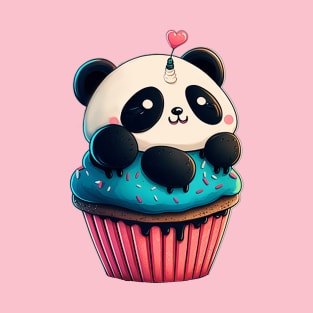 Kawaii Cute cupcake Panda T-Shirt