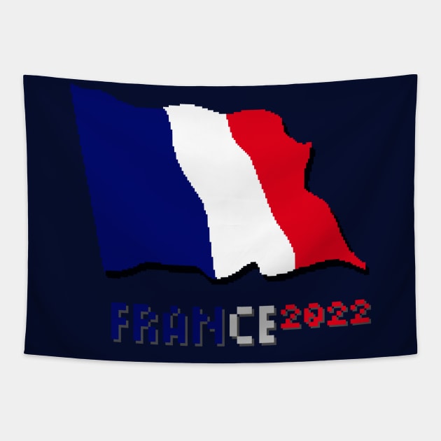 france flag pixel art 2022 Tapestry by TrendsCollection